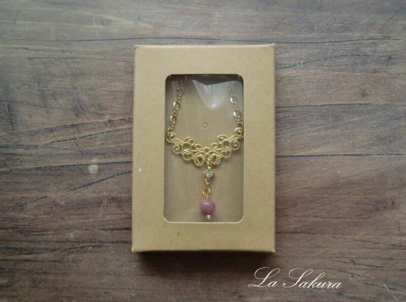 天然石ルビー1粒ネックレス